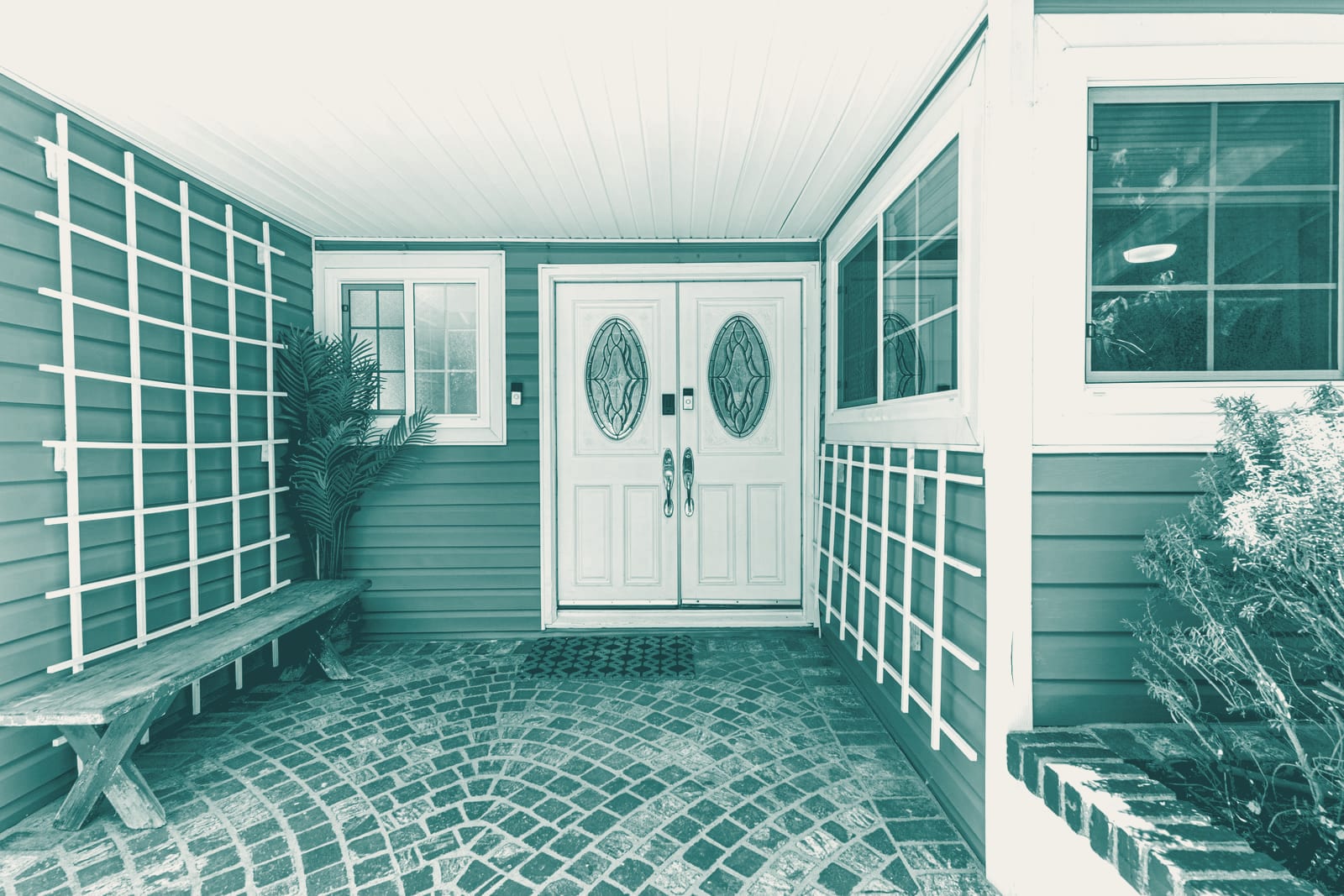 The front entry of a house in the northwest metro